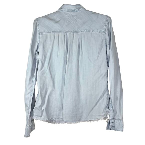 Rails Daphne Chambray Button Up Shirt Raw Hem XS - Picture 2 of 11